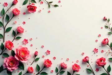 Subtle, repeating floral motif on smooth surface , botanical, decor, seamless