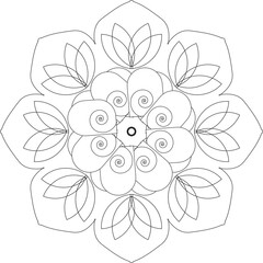 Black mandala vector isolated on white. New vector hand drawn circular decorative element and black complex doodle mandala on a transparent background and ornamental mandala pattern. 