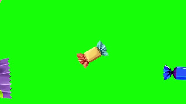camera zoom on candies , chromakey, green screen, footage