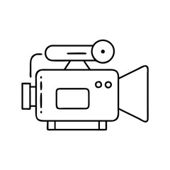 videocamera icon, videocamera line art - simple line art of videocamera, perfect for videocamera logos and icons