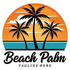 Fototapeta premium Beach Palm logo template