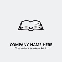 Book illustration black and white for logo company vector image

