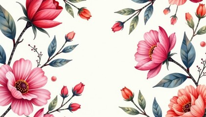 Subtle watercolor floral design endlessly repeats , flowers, seamless