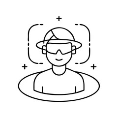 virtualavatar icon, virtualavatar line art - simple line art of virtualavatar, perfect for virtualavatar logos and icons