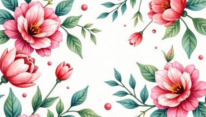 Subtle watercolor floral design, infinitely repeating , floral, loop