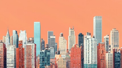Fototapeta premium Colorful city skyline