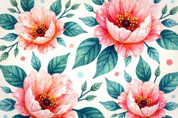 Subtle watercolor floral design seamlessly repeats , pattern, backdrop