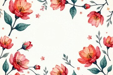 Subtle watercolor-style floral design; continuous repeating pattern , flower pattern, repeat
