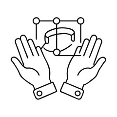 virtualhands icon, virtualhands line art - simple line art of virtualhands, perfect for virtualhands logos and icons