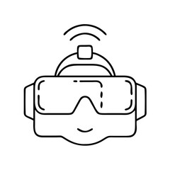 virtualrealityheadset icon, virtualrealityheadset line art - simple line art of virtualrealityheadset, perfect for virtualrealityheadset logos and icons