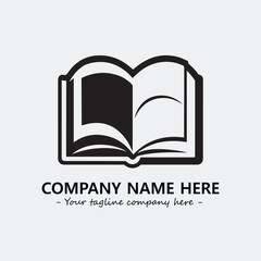 Book illustration black and white for logo company vector image
