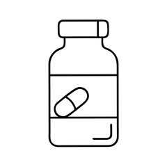 vitaminbottle icon, vitaminbottle line art - simple line art of vitaminbottle, perfect for vitaminbottle logos and icons