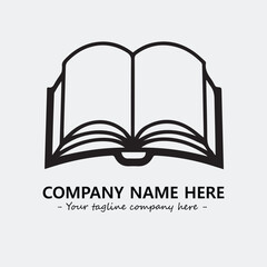 Book illustration black and white for logo company vector image
