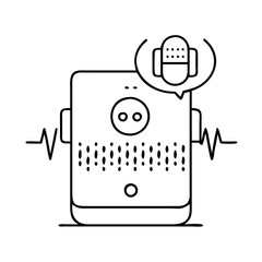 voiceassistant icon, voiceassistant line art - simple line art of voiceassistant, perfect for voiceassistant logos and icons