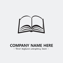 Book illustration black and white for logo company vector image
