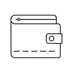 wallet icon, wallet line art - simple line art of wallet, perfect for wallet logos and icons