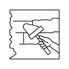 wallplaster icon, wallplaster line art - simple line art of wallplaster, perfect for wallplaster logos and icons