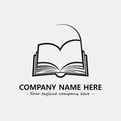 Book illustration black and white for logo company vector image
