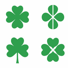 Clover and Shamrock Vector Icon Set