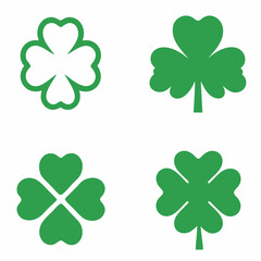 Clover and Shamrock Vector Icon Set