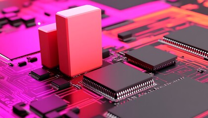 Pink Bars on Circuit Board.