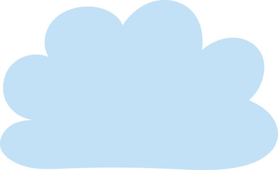  Blue flat cloud isolated on white background, Vector illustration.