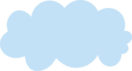  Blue flat cloud isolated on white background, Vector illustration.