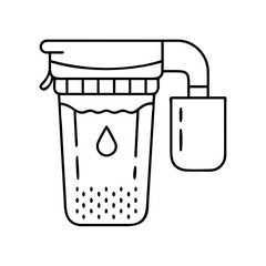 waterfilter icon, waterfilter line art - simple line art of waterfilter, perfect for waterfilter logos and icons