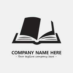 Book illustration black and white for logo company vector image
