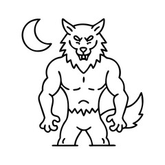 werewolf icon, werewolf line art - simple line art of werewolf, perfect for werewolf logos and icons