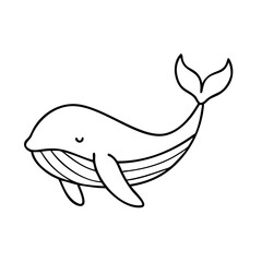 whale icon, whale line art - simple line art of whale, perfect for whale logos and icons