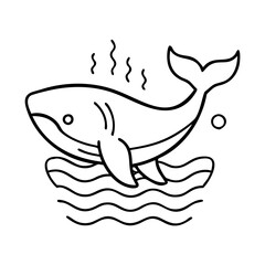 whale icon, whale line art - simple line art of whale, perfect for whale logos and icons