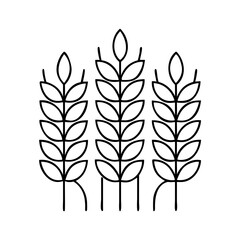 wheat icon, wheat line art - simple line art of wheat, perfect for wheat logos and icons