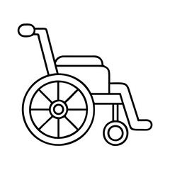 wheelchair icon, wheelchair line art - simple line art of wheelchair, perfect for wheelchair logos and icons