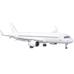 Obraz premium Detailed Illustration of a White Commercial Airplane in Flight