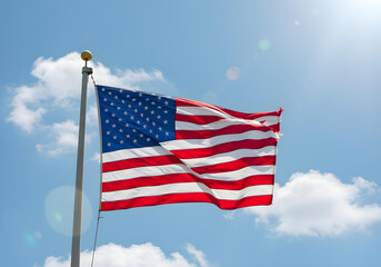 american flag waving in the wind, patriotic theme 