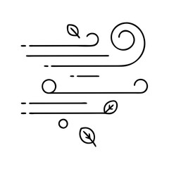 wind icon, wind line art - simple line art of wind, perfect for wind logos and icons