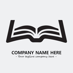 Book illustration black and white for logo company vector image
