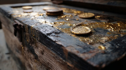 Discover Hidden Treasures in a Weathered Sea Chest Overflowing With Timeless Gold Coins that Inspire