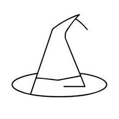 witchhat icon, witchhat line art - simple line art of witchhat, perfect for witchhat logos and icons