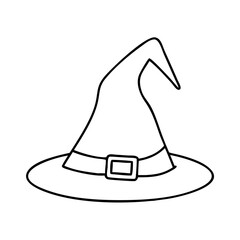 witchhat icon, witchhat line art - simple line art of witchhat, perfect for witchhat logos and icons