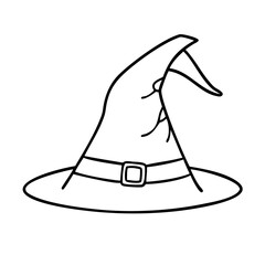 witchhat icon, witchhat line art - simple line art of witchhat, perfect for witchhat logos and icons