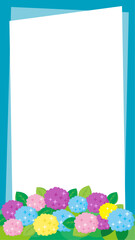 紫陽花の背景イラスト　縦長の背景