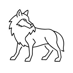wolf icon, wolf line art - simple line art of wolf, perfect for wolf logos and icons