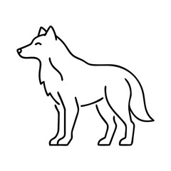 wolf icon, wolf line art - simple line art of wolf, perfect for wolf logos and icons
