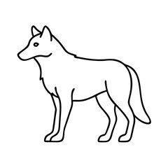 wolf icon, wolf line art - simple line art of wolf, perfect for wolf logos and icons