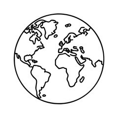 worldmap icon, worldmap line art - simple line art of worldmap, perfect for worldmap logos and icons