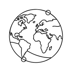 worldmap icon, worldmap line art - simple line art of worldmap, perfect for worldmap logos and icons