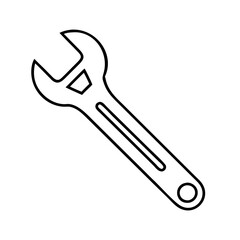 wrench icon, wrench line art - simple line art of wrench, perfect for wrench logos and icons