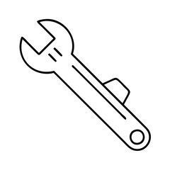 wrench icon, wrench line art - simple line art of wrench, perfect for wrench logos and icons